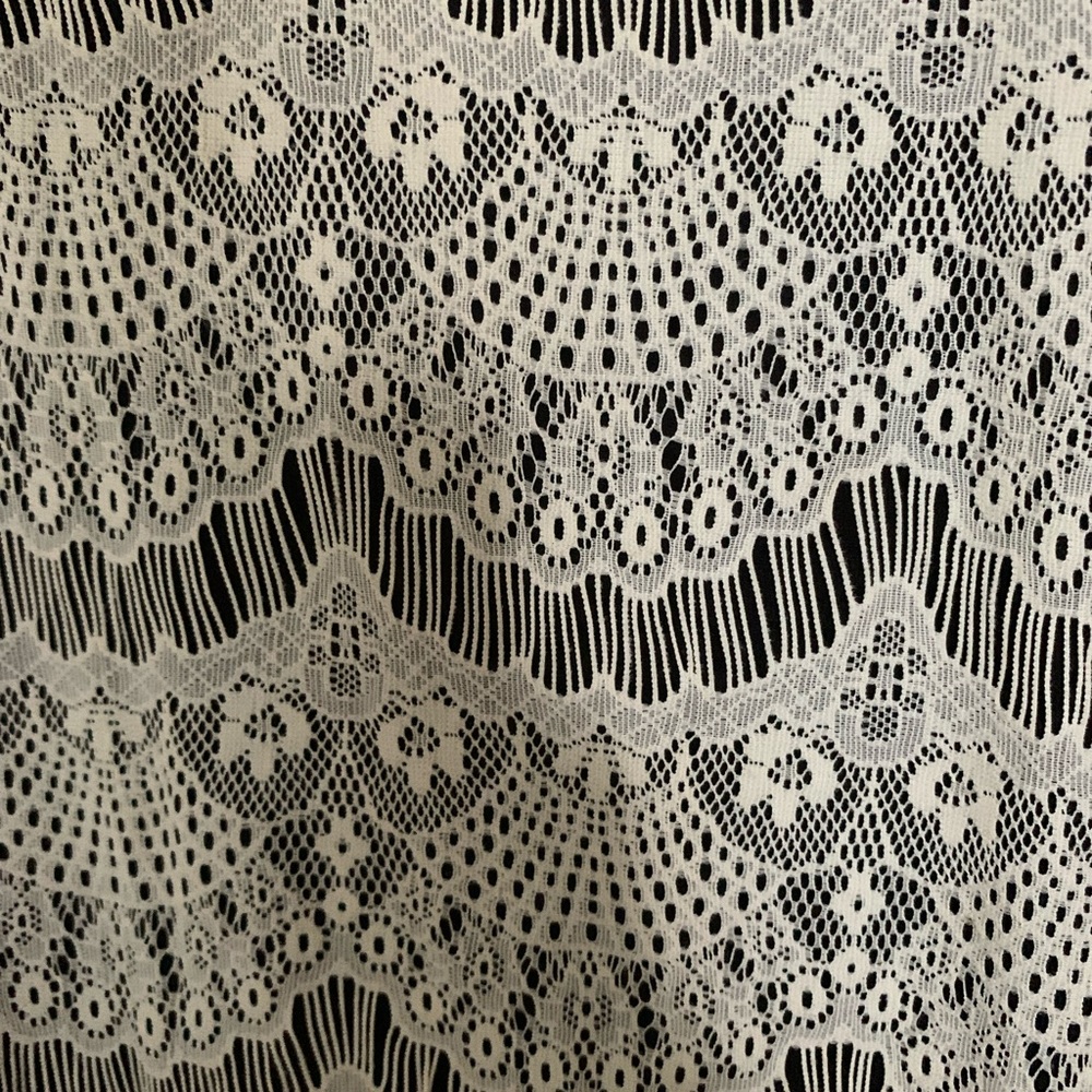 Short lace overlay dress. Black with ivory lace. - Picture 2 of 2